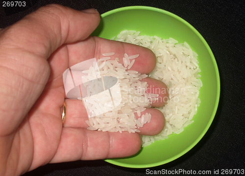 Image of handful of rice grains