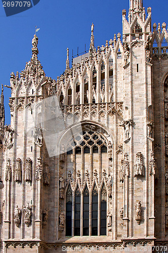 Image of spire  of the duomo    milan column