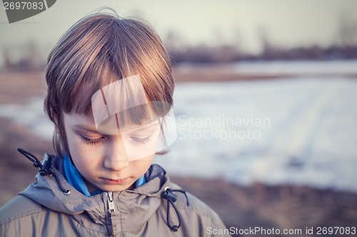 Image of Sad Young Boy