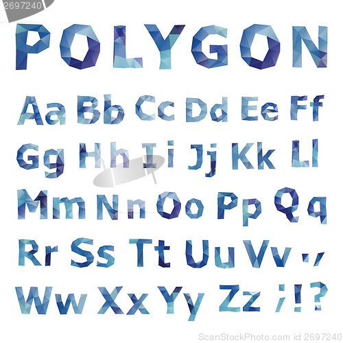 Image of Alphabet. Polygonal font set.