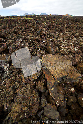 Image of stone in   volcanes lanzarote timanfaya  rock  sky  hill and  