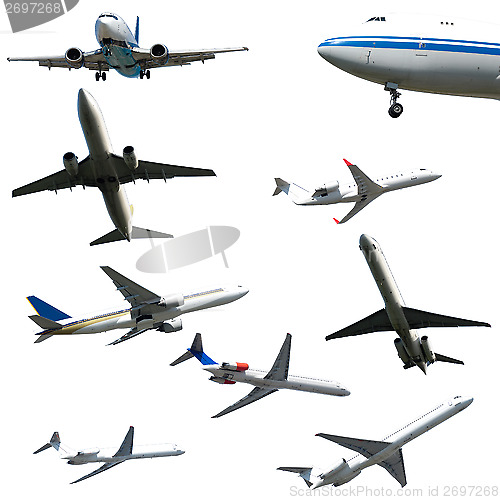 Image of Plane collection isolated on a white background. High resolution