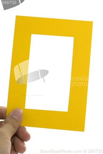 Image of Hand holding a yellow frame

