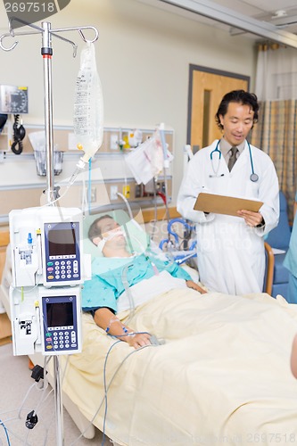 Image of Dialysis Machine By Patient And Doctor In Hospital