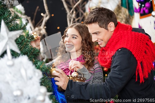 Image of Couple Shopping For Christmas Tree