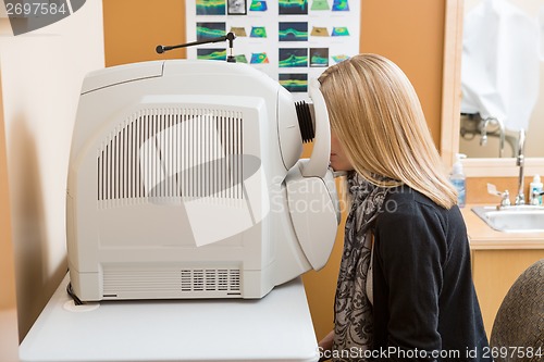 Image of Patient Going Through Eye Examination In Store