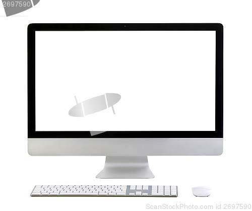 Image of modern computer monitor with blank screen