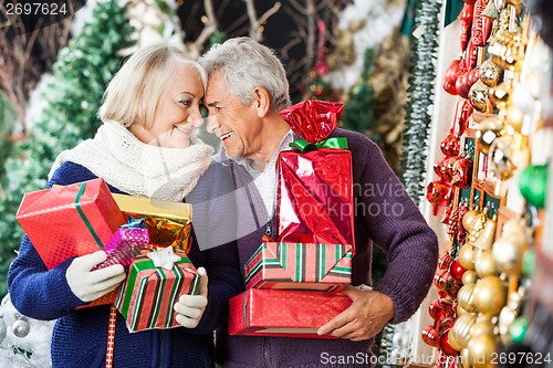 Image of Romantic Couple In Christmas Store