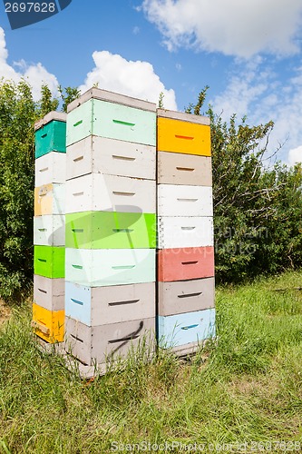 Image of Stacks Of Honeycomb Crates