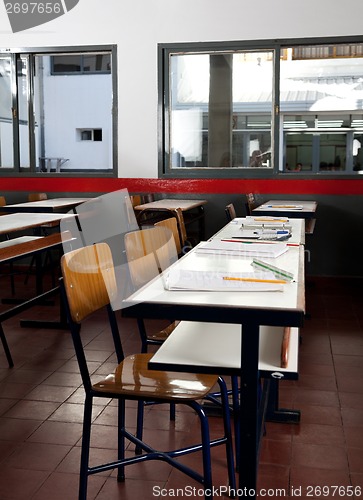 Image of Classroom With Chairs And Desks