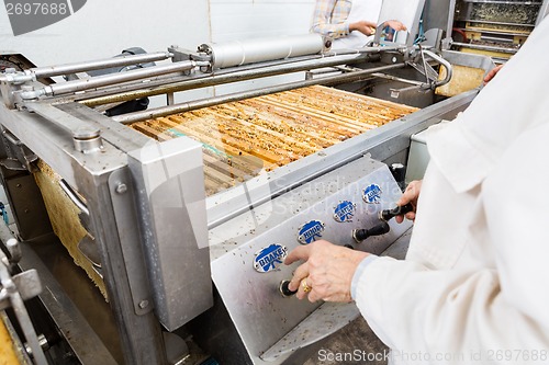 Image of Female Beekeeper Operating Honey Extraction Plant