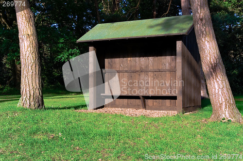 Image of Wooden Shelter on Golf Couse