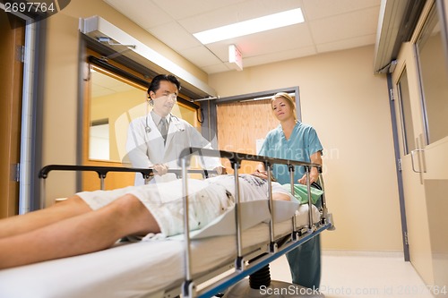 Image of Doctor And Nurse Taking Patient On Stretcher