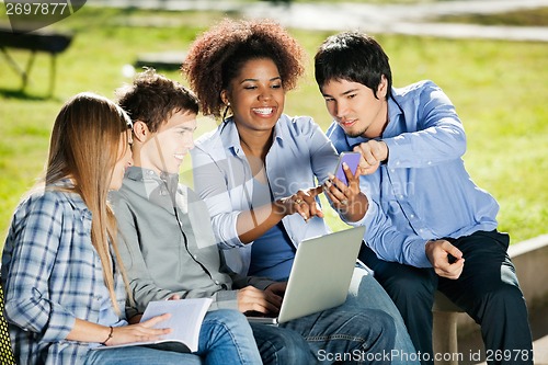 Image of Students With Using Mobilephone In University Campus