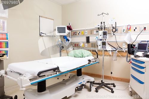 Image of Emergency Hospital Bed With Equipment