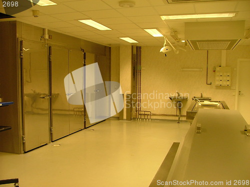 Image of autopsy room in a medical faculty