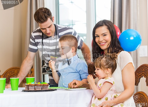 Image of Family Celebrating Birthday At Home