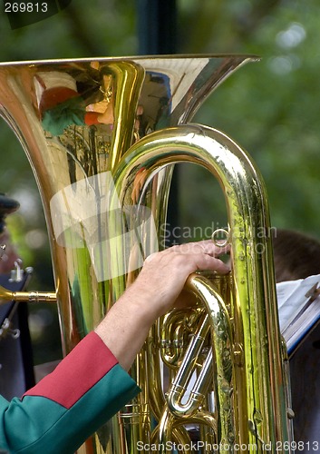 Image of Tuba player hand