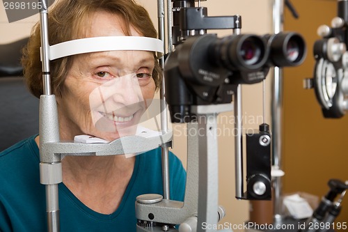 Image of Senior Woman Undergoing Eye Examination