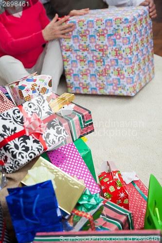 Image of Closeup Of Christmas Presents