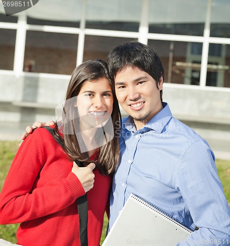 Image of College Students Standing Together On Campus