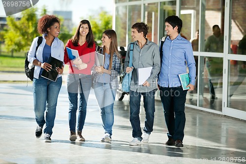 Image of Students Walking Together On College Campus