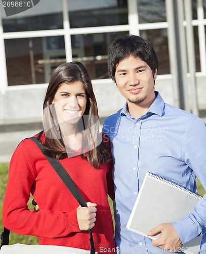 Image of College Students Standing Together On Campus