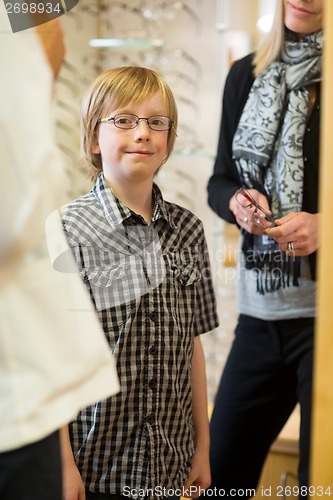 Image of Boy Wearing Glasses In Store