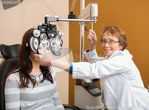 Image of Young Woman Having Eye Exam