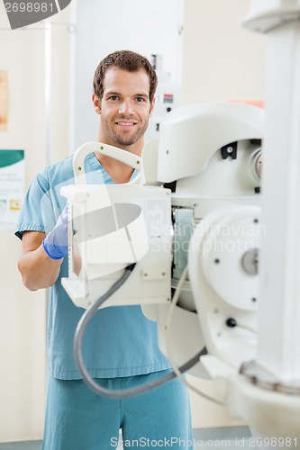 Image of Nurse Preparing Xray Machine