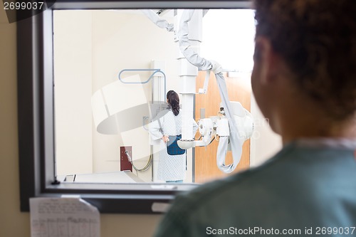 Image of Patient Getting Chest Xray