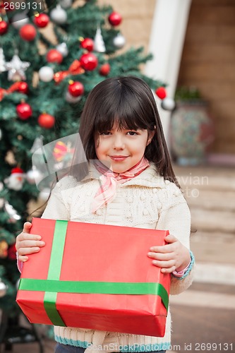 Image of Cute Girl Holding Gift