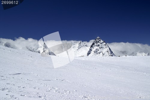 Image of Ski slope at nice sun day