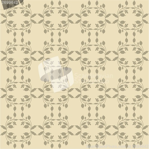 Image of beige floral wallpaper