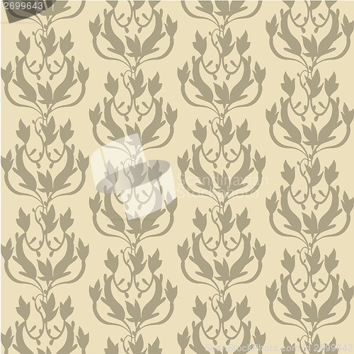 Image of beige floral wallpaper