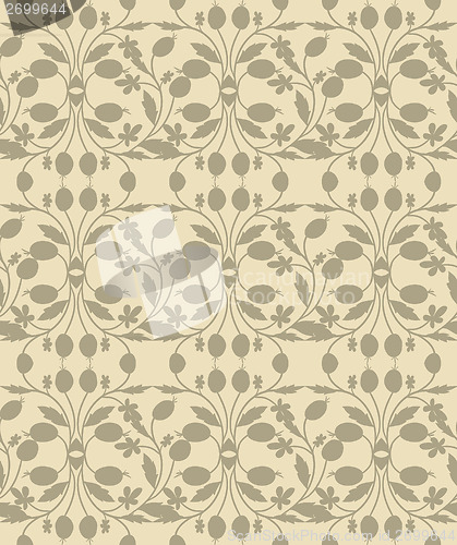 Image of beige floral wallpaper