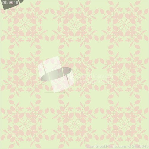 Image of beige floral wallpaper