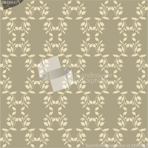 Image of beige floral wallpaper