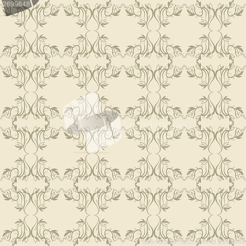 Image of beige floral wallpaper