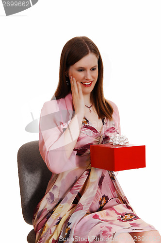 Image of Girl got a gift.