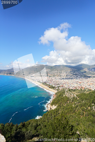 Image of View of the Alanya and Cleopatra beach.Turkey.