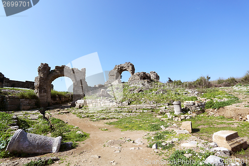 Image of Ruins of the ancient city of Aspendos.