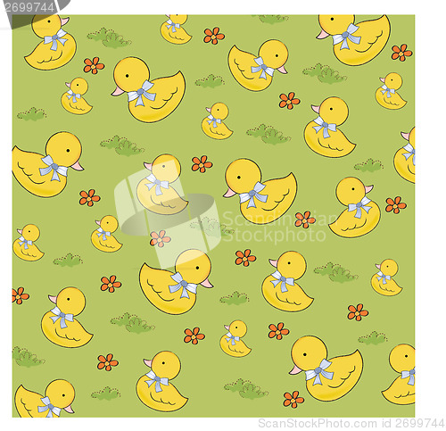 Image of seamless background with  rubber duck