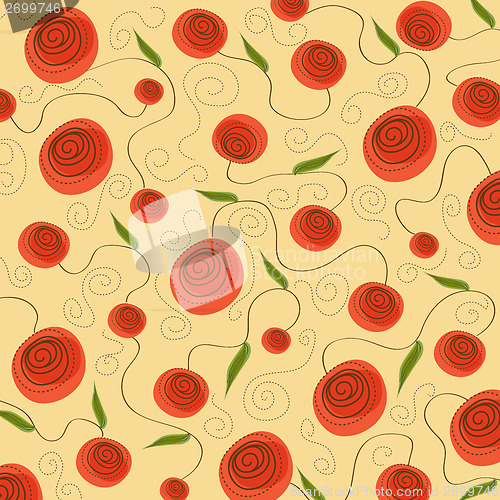 Image of seamless background with flowers