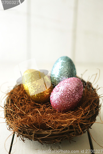 Image of Colorful Easter Eggs Still Life With Natural Light