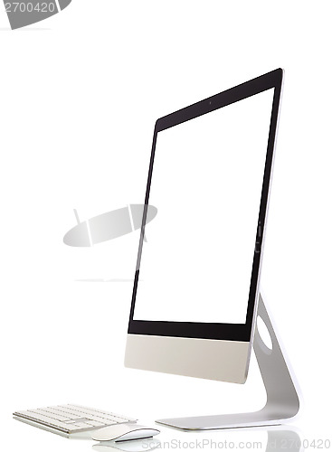 Image of modern computer monitor with blank screen