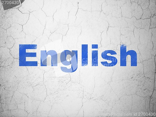 Image of Education concept: English on wall background