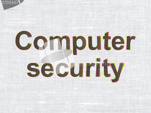 Image of Protection concept: Computer Security on fabric texture background