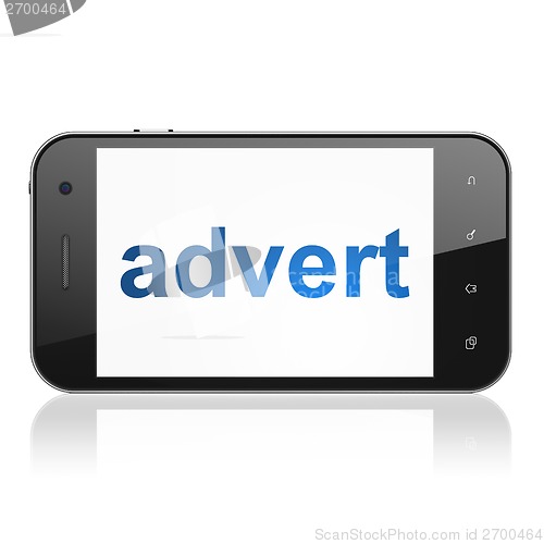 Image of Advertising concept: Advert on smartphone