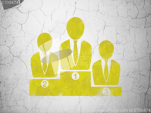 Image of Marketing concept: Business Team on wall background